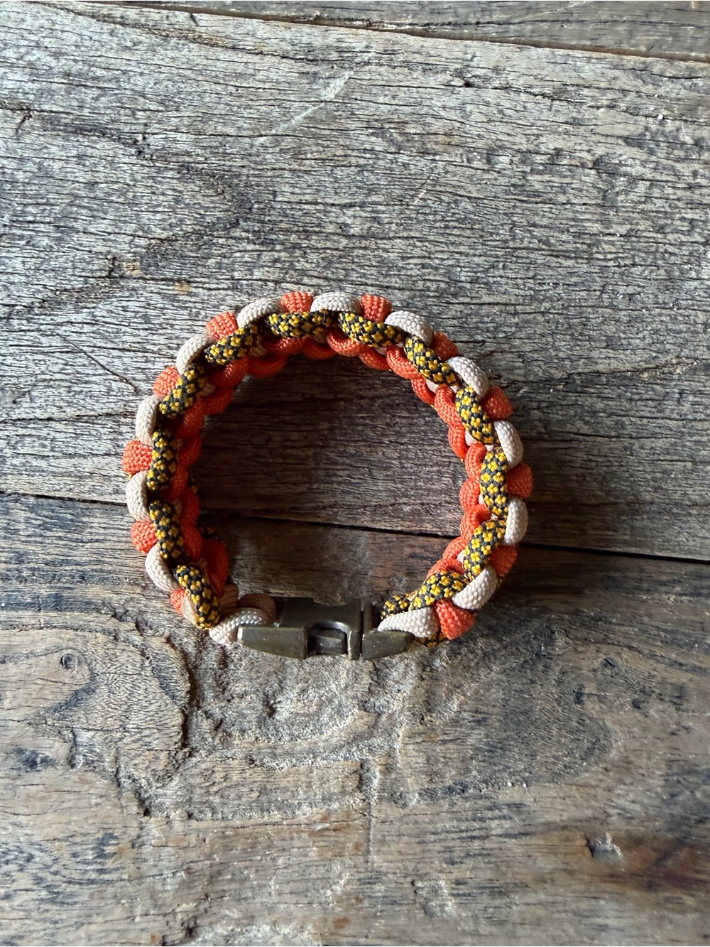 Set of Braided Paracord Bracelets in Orange and Tan
